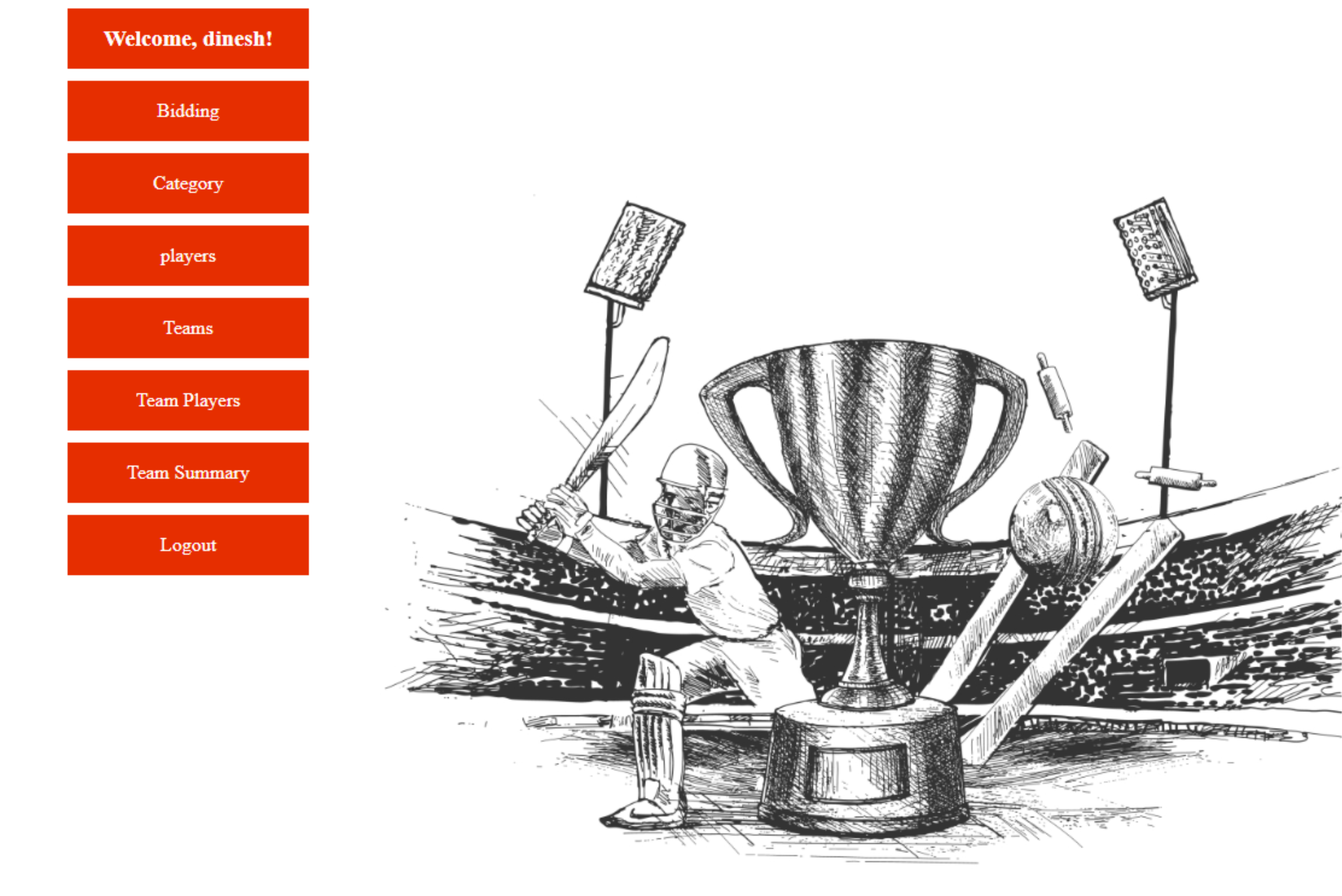 Cricket Auction Software Screenshot